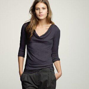 J. Crew Cowl Neck Top in Midnight Blue